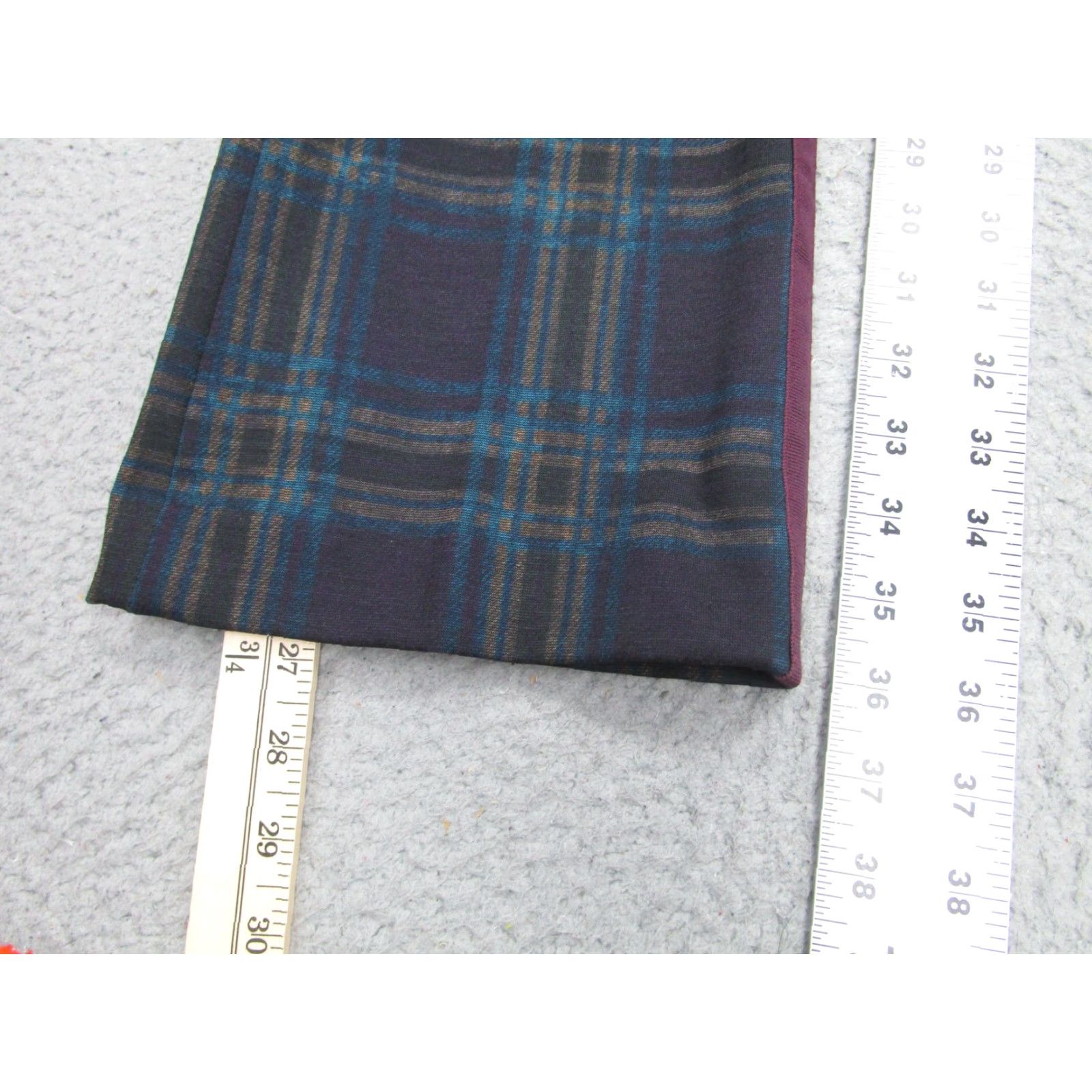 Mason's Masons Pants 38 Blue Plaid New York Trumpet Flare Side Stripe Tartan Womens Size 26" / US 2 / IT 38 - 2 Thumbnail