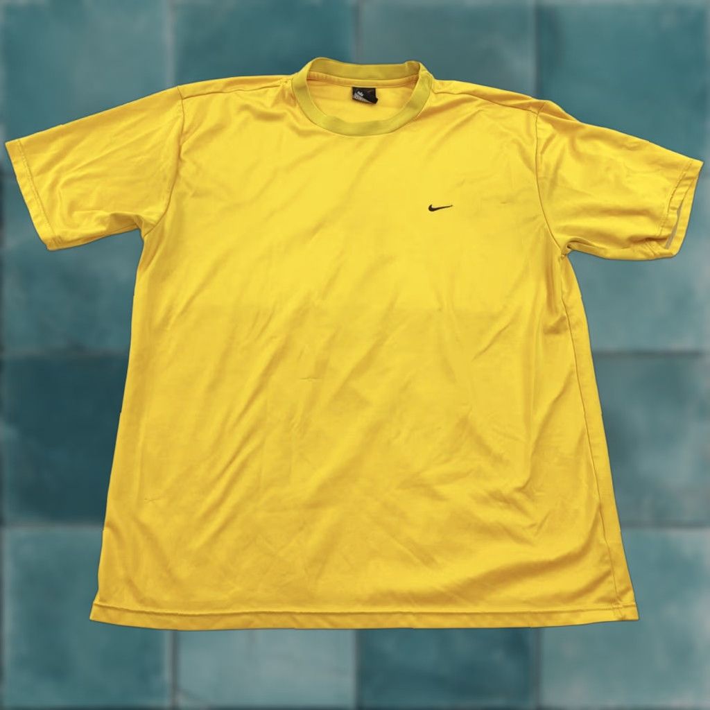 Nike VINTAGE Nike Athletic Shirt Mens Large Yellow Made In USA Size US L / EU 52-54 / 3 - 1 Thumbnail
