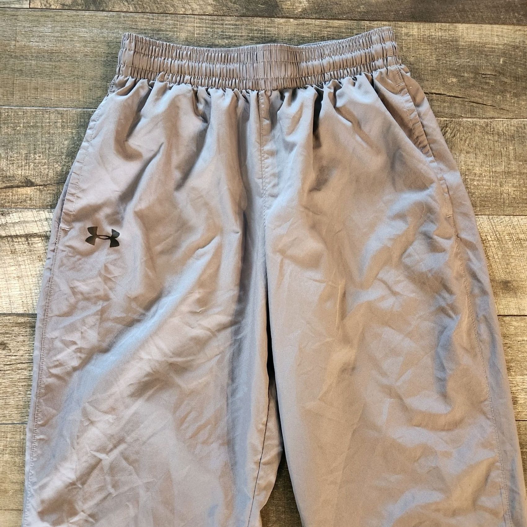 Under Armour Under Armour Wind Pants Mens Medium Gray Loose Fit Zip Ankle Drawstring Athletic Size US 31 - 4 Thumbnail