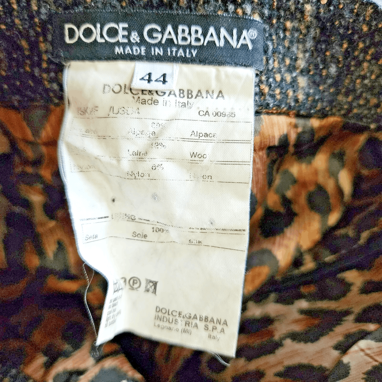 Dolce & Gabbana Dolce & Gabbana Brown Black Zip Skirt US8 IT44 Alpaca Wool Size 30" / US 8 / IT 44 - 2 Thumbnail