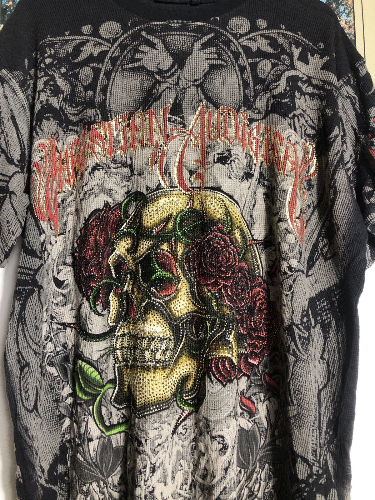 Christian Audigier × Ed Hardy Y2K Rare Christian Audigier Overprint Skull Tee Size US XL / EU 56 / 4 - 3 Thumbnail