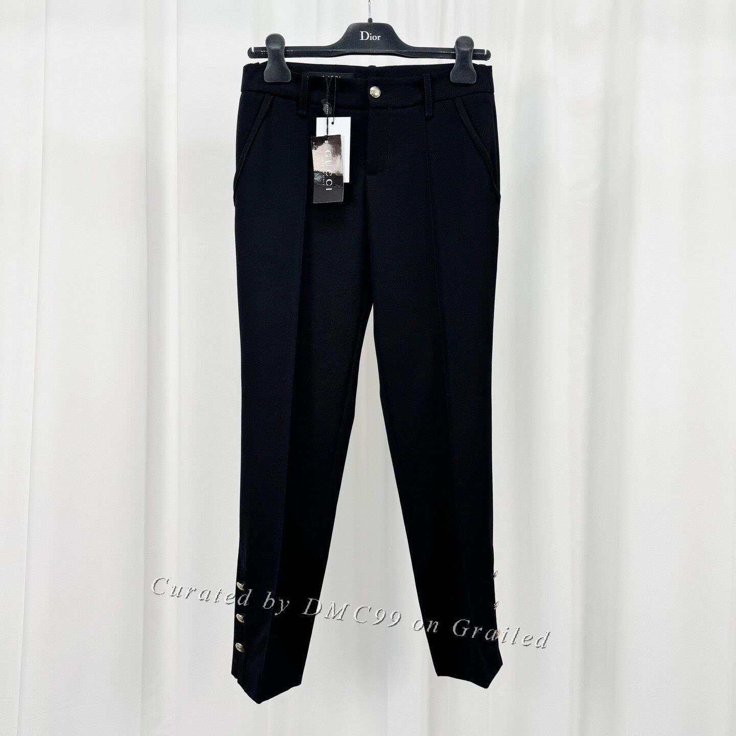 Gucci Gucci Double G Gold Buckle Black Wool Casual Pants Size US 38 / EU 54 - 1 Thumbnail