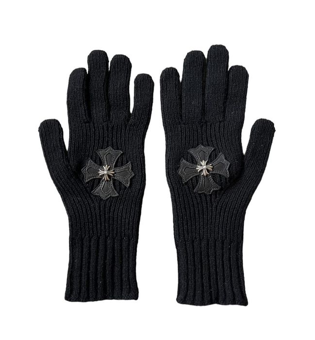 Chrome Hearts Chrome Hearts CROSS PATCH LEATHER Black Gloves, Grailed