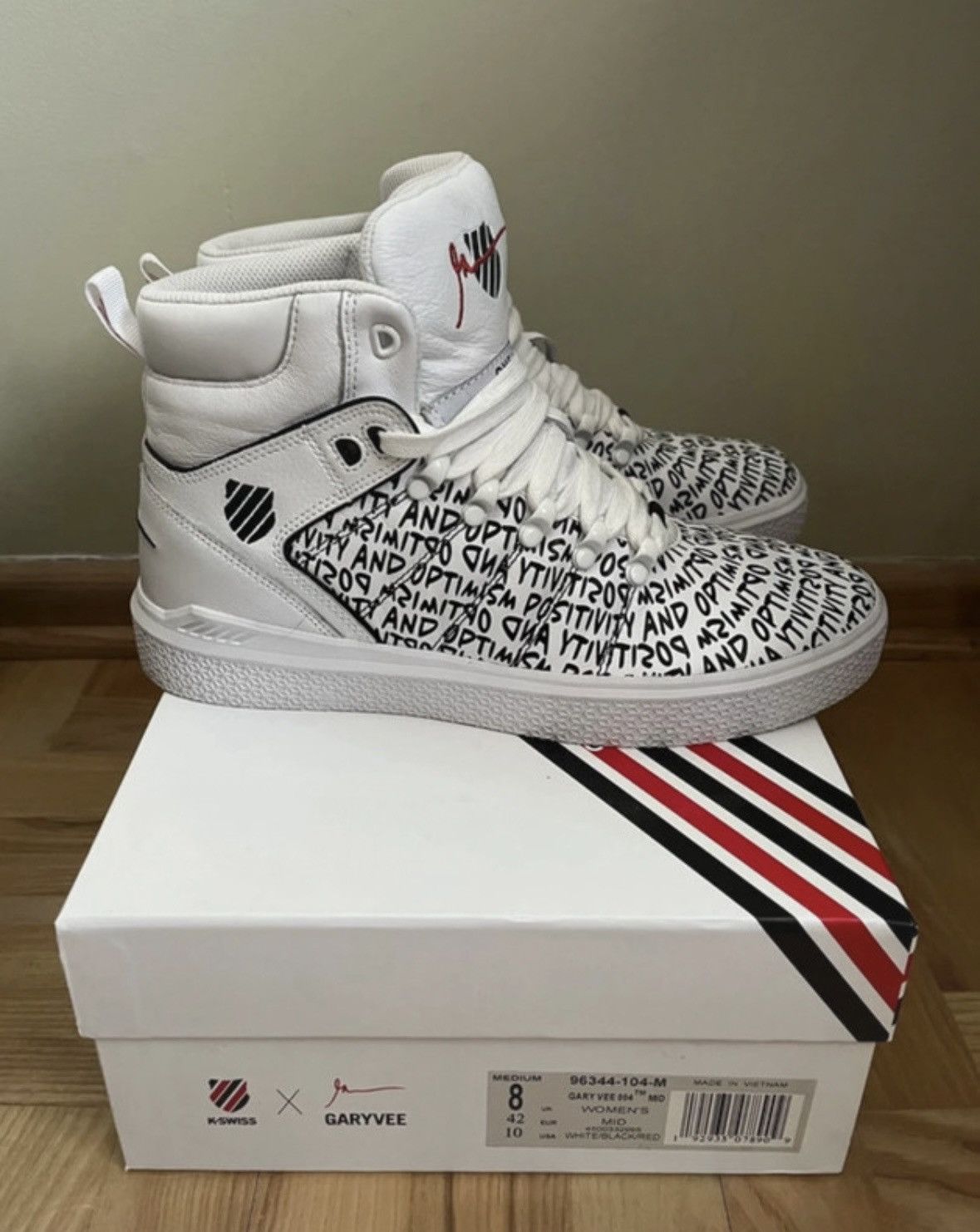 K-Swiss K-Swiss x Garyvee White Hi-Top Sneakers Size US 10 / EU 43 - 1 Thumbnail