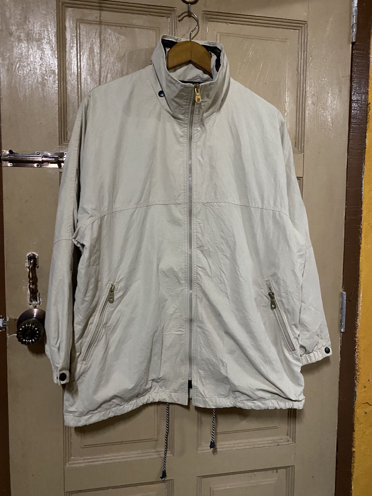 Vintage Claudio Valentino Paris Vintage Windbreaker Jacket - Beige Size US L / EU 52-54 / 3 - 3 Thumbnail