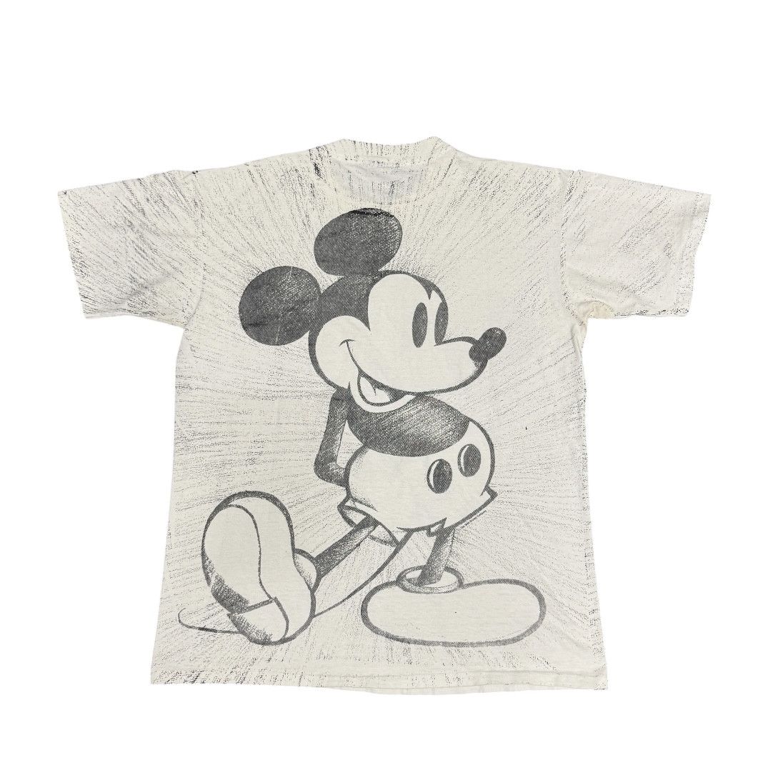 Vintage Vintage 90s Mickey Mouse Sketches AOP Shirt Size US XL / EU 56 / 4 - 4 Thumbnail