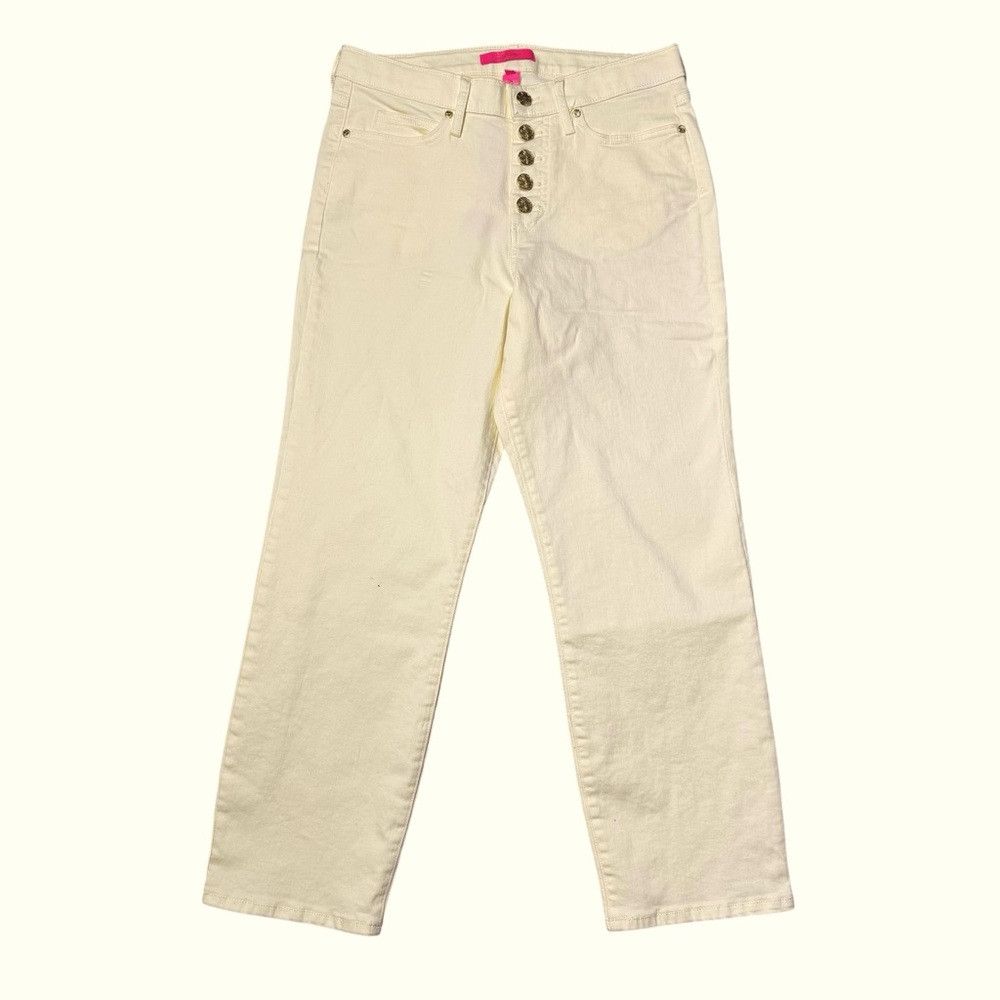 Lilly Pulitzer NWT New $178 Lilly Pulitzer South Ocean High-Rise Lemon Mer Size 30" / US 8 / IT 44 - 2 Thumbnail