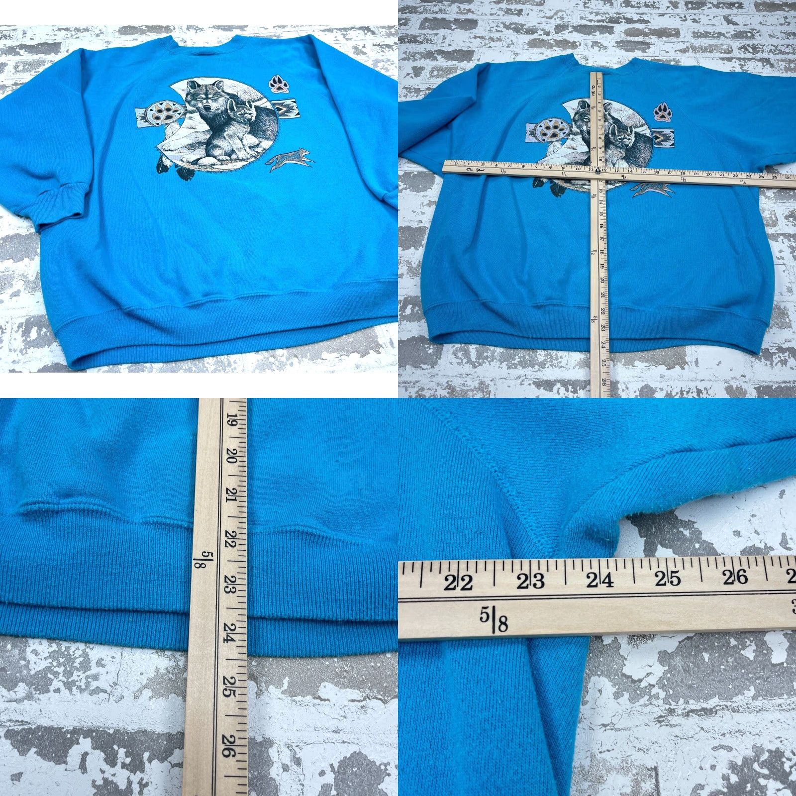 Hanes VINTAGE Hanes Sweatshirt Women 2X Blue Crew Neck Pullover Graphic Embroidered Logo Nature Animal 90s Wolf Cub All Seasons Casual Womens Size XXL / US 16-18 / IT 52-54 - 8 Thumbnail