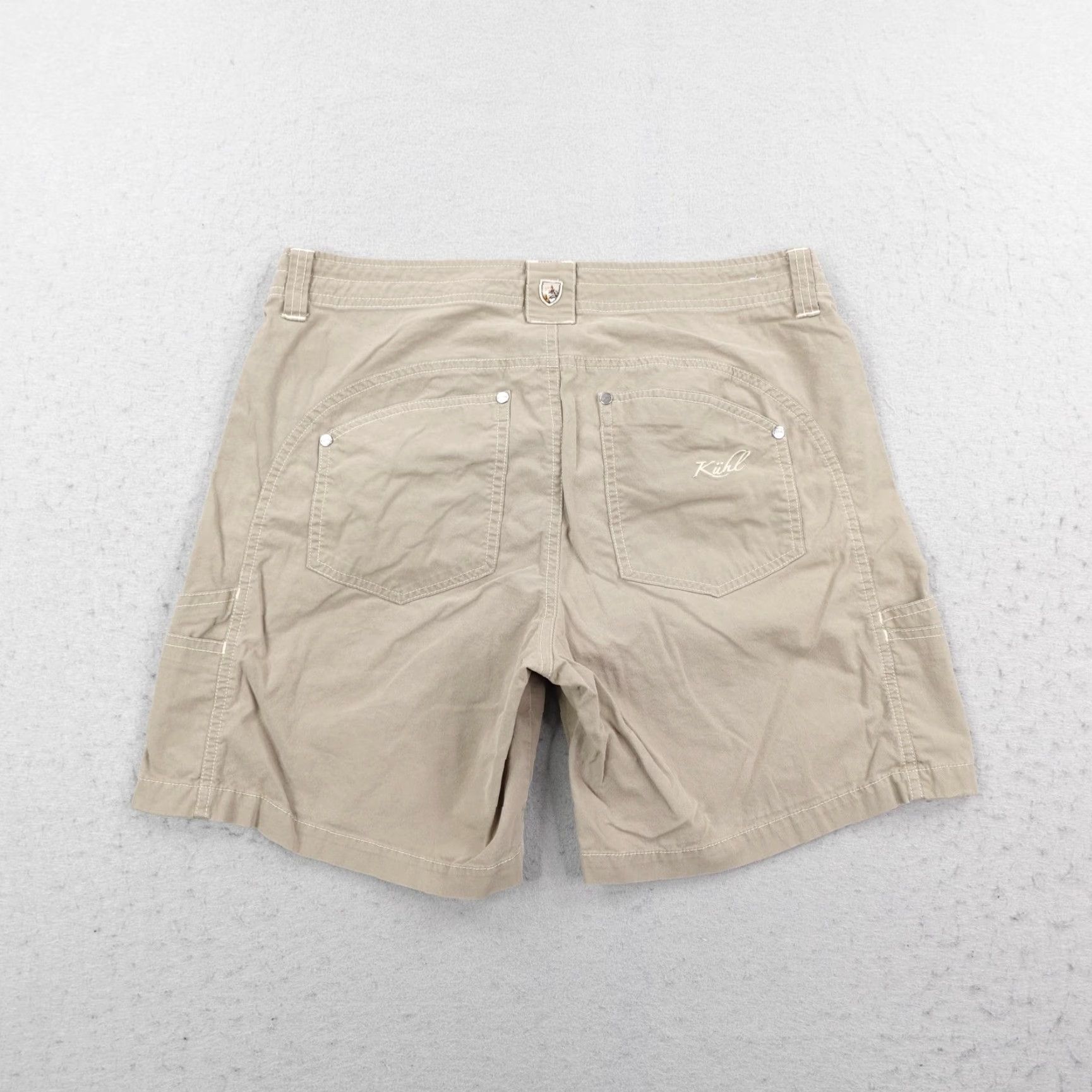 Vintage Kuhl Shorts Womens 8 Khaki Beige Cargo Trail Performance Trekking Outdoors Breathable Lightweight Pockets Stretch Size 30" / US 8 / IT 44 - 3 Thumbnail