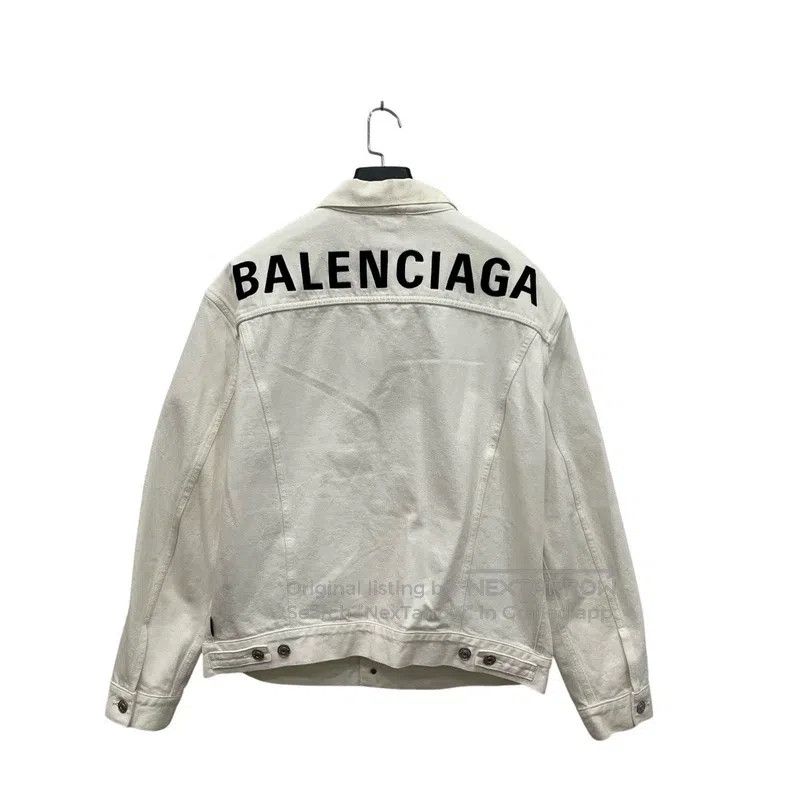 Balenciaga Balenciaga Back Embroidered Denim Jacket Size US S / EU 44-46 / 1 - 1 Thumbnail