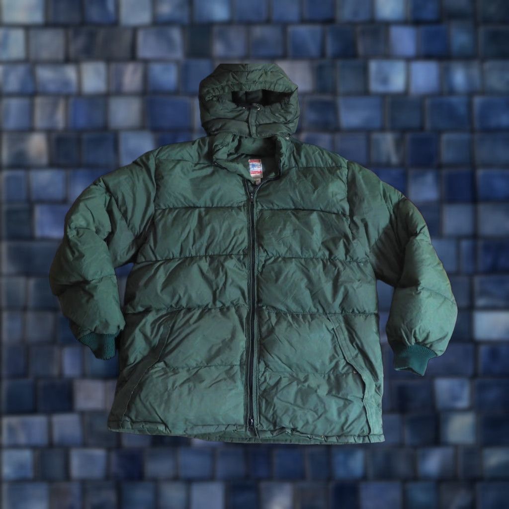 Vintage VINTAGE Frostline Kit Jacket Outdoor Hooded 70s Zip Down Goose Down Forest Green Mens L Size US L / EU 52-54 / 3 - 1 Thumbnail