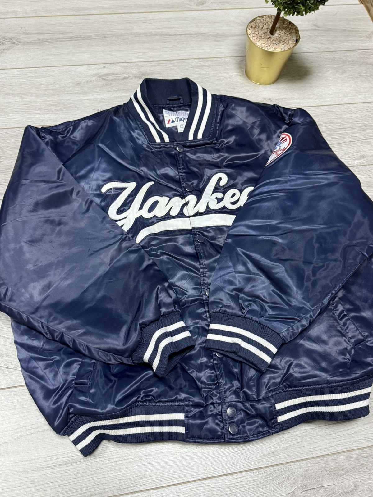 Majestic Majestic Yankees vintage baseball bomber varsity buttons Size US XXL / EU 58 / 5 - 4 Thumbnail