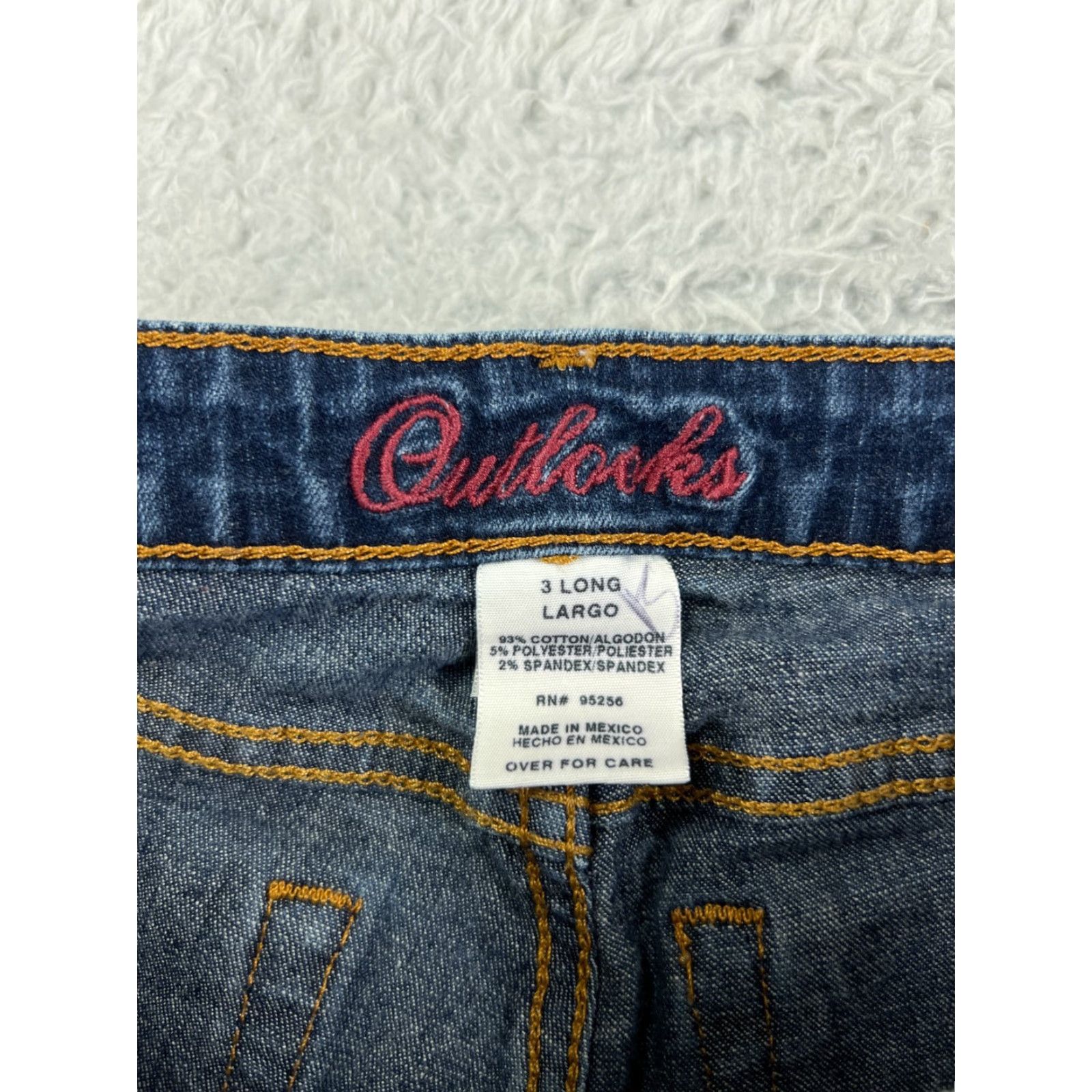 Vintage Outlooks Jeans Womens 3 L Blue Denim Bootcut Cotton Blend Stretch Low Rise Size 26" / US 2 / IT 38 - 3 Thumbnail