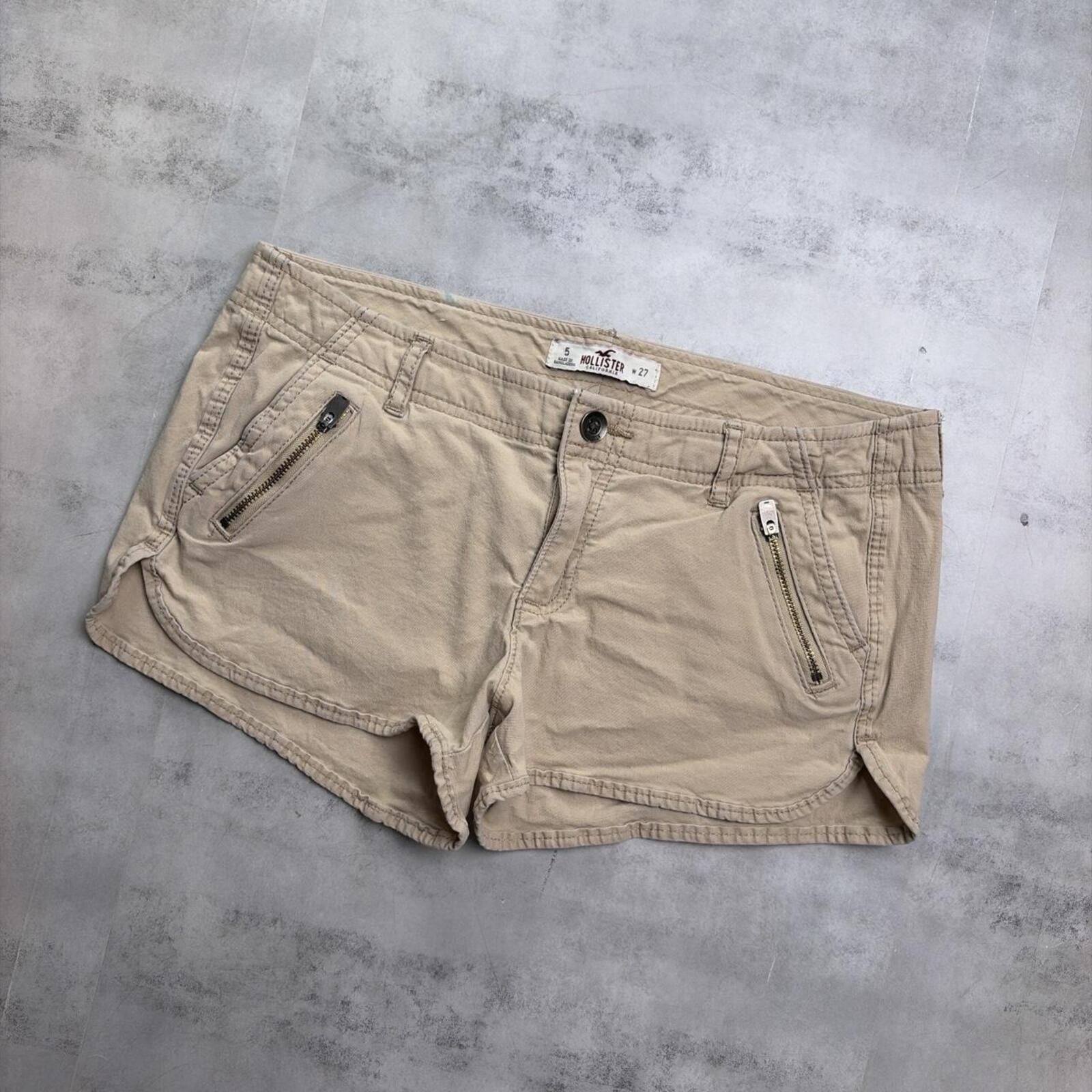 Other Y2K Beige Hollister Surf Grunge Mini Shorts Size 27" / US 4 / IT 40 - 3 Thumbnail