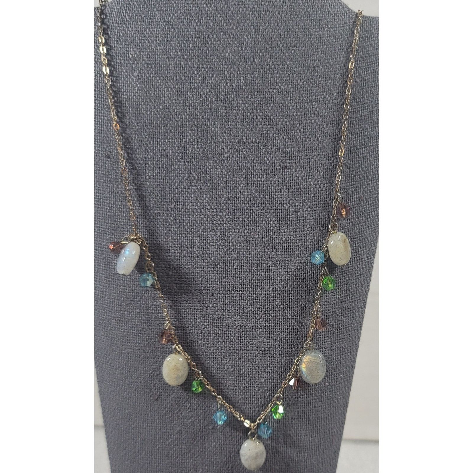 Other Blue Green Multi Bead 8.5" Necklace Anchor Chain Delicate Size ONE SIZE - 1 Thumbnail