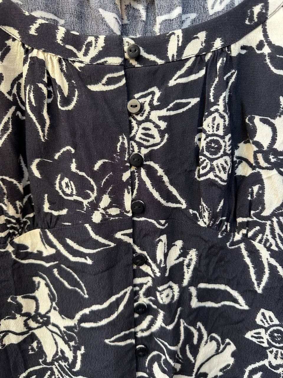 ba&sh RRP 150€ BA&SH Gathered Floral-Print Crepe Blouse Button Size S / US 4 / IT 40 - 10 Thumbnail