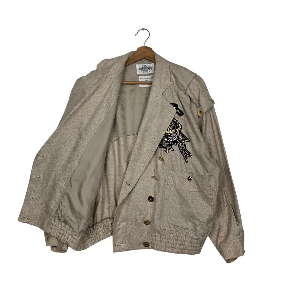 Japanese Brand VALENZA PO PARIS Double Collar Lightweight Jacket #2464-C111 Size M / US 6-8 / IT 42-44 - 9 Thumbnail