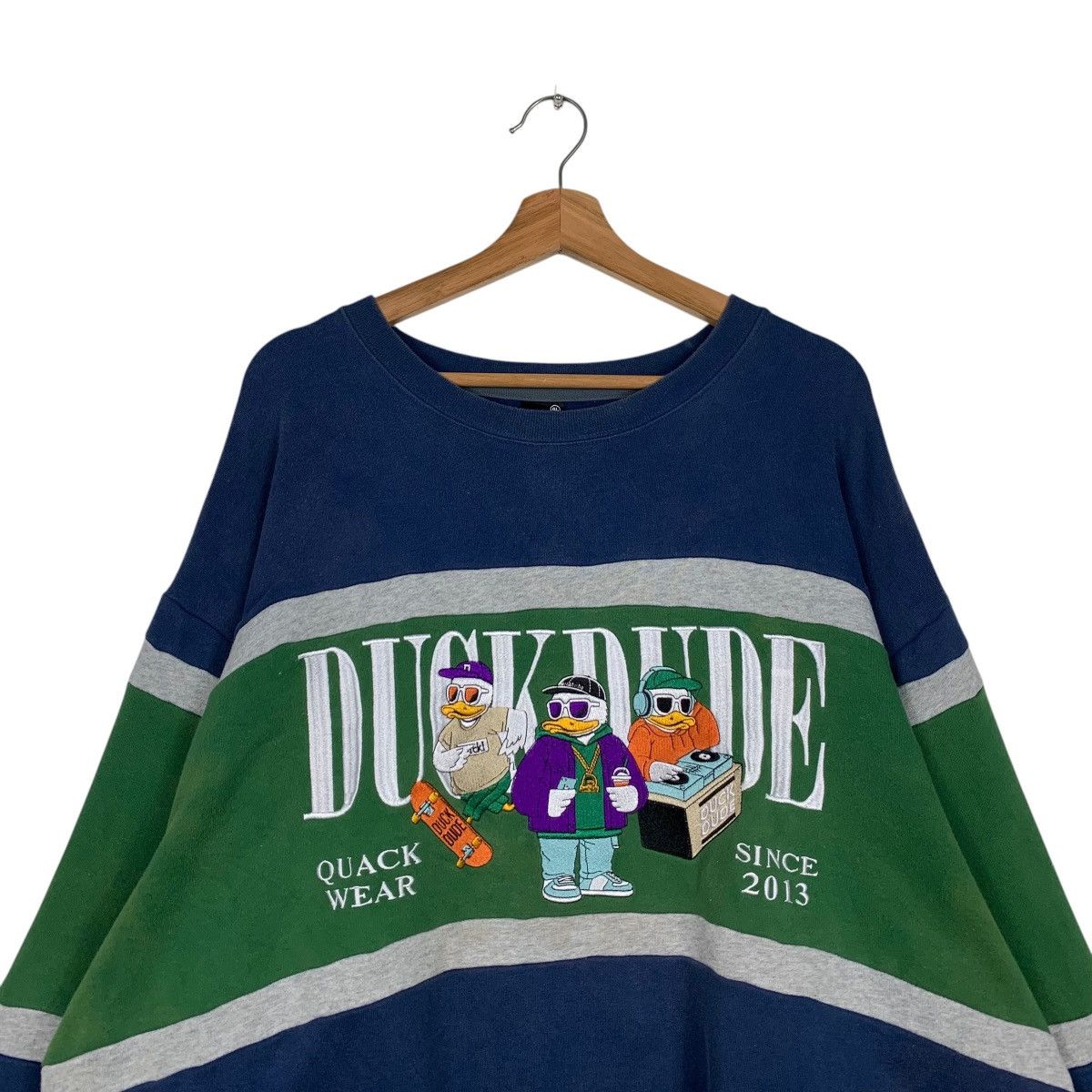 Japanese Brand B ONE SOUL Duck Dude Quack Wear Sweatshirt #1920-C83 Size US XXL / EU 58 / 5 - 2 Thumbnail