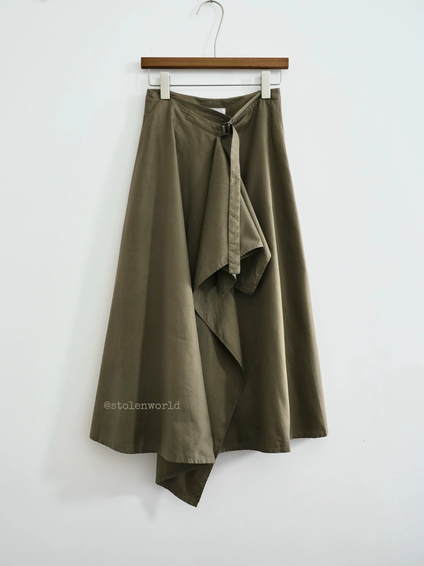 Yohji Yamamoto Yohji Yamamoto Noir Military Green Drape Skirt Size 26" / US 2 / IT 38 - 1 Thumbnail