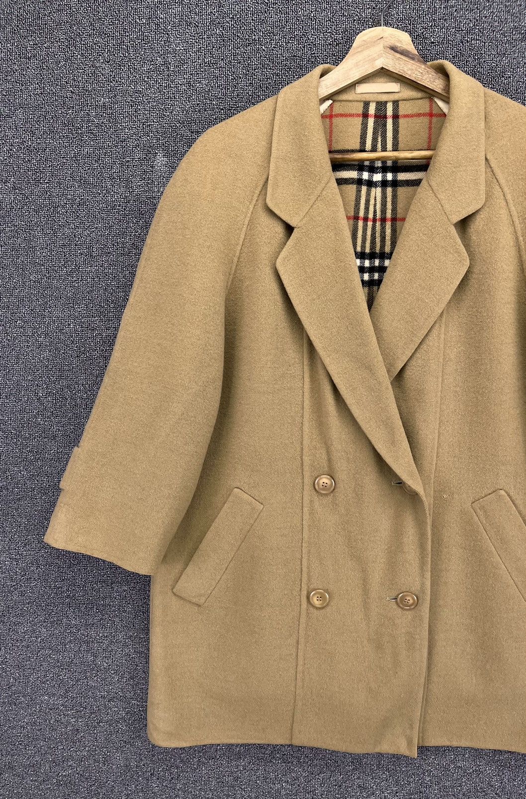 Burberry × Vintage Vintage 90s Burberry Double Breasted Wool Jacket Size L / US 10 / IT 46 - 6 Thumbnail