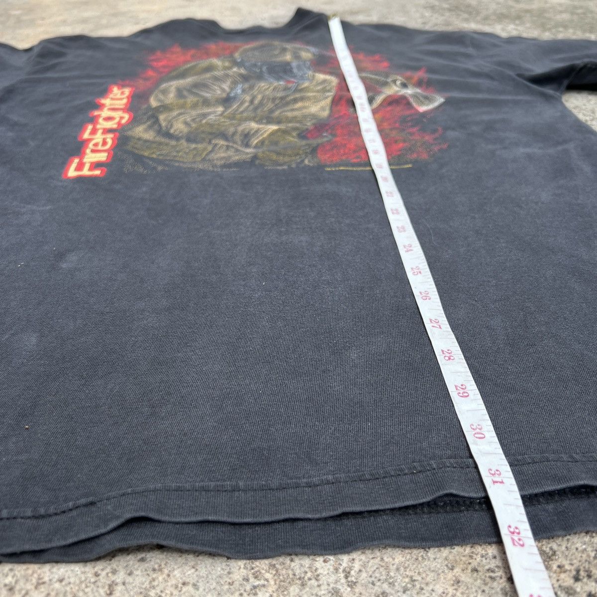 Vintage Vtg 90s Firefighter Tee XL Thrashed Faded graphic streetwear Size US XL / EU 56 / 4 - 11 Thumbnail