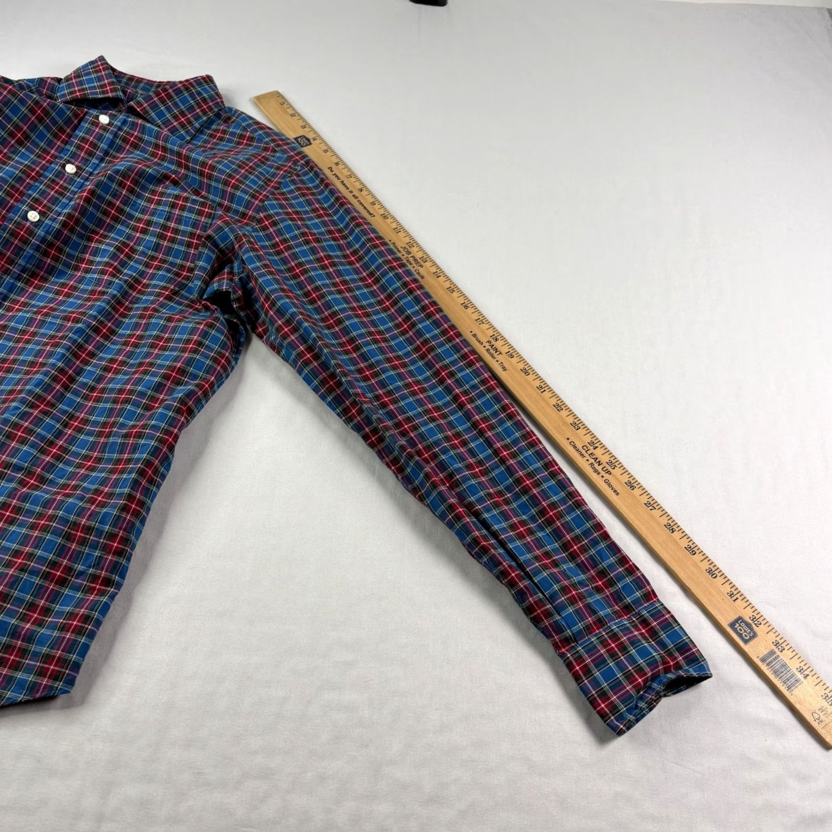 Sid Mashburn Sid Mashburn Shirt Men M Blue Red Plaid Button-Up Long Sleeve Casual Formal Size 40R - 6 Thumbnail