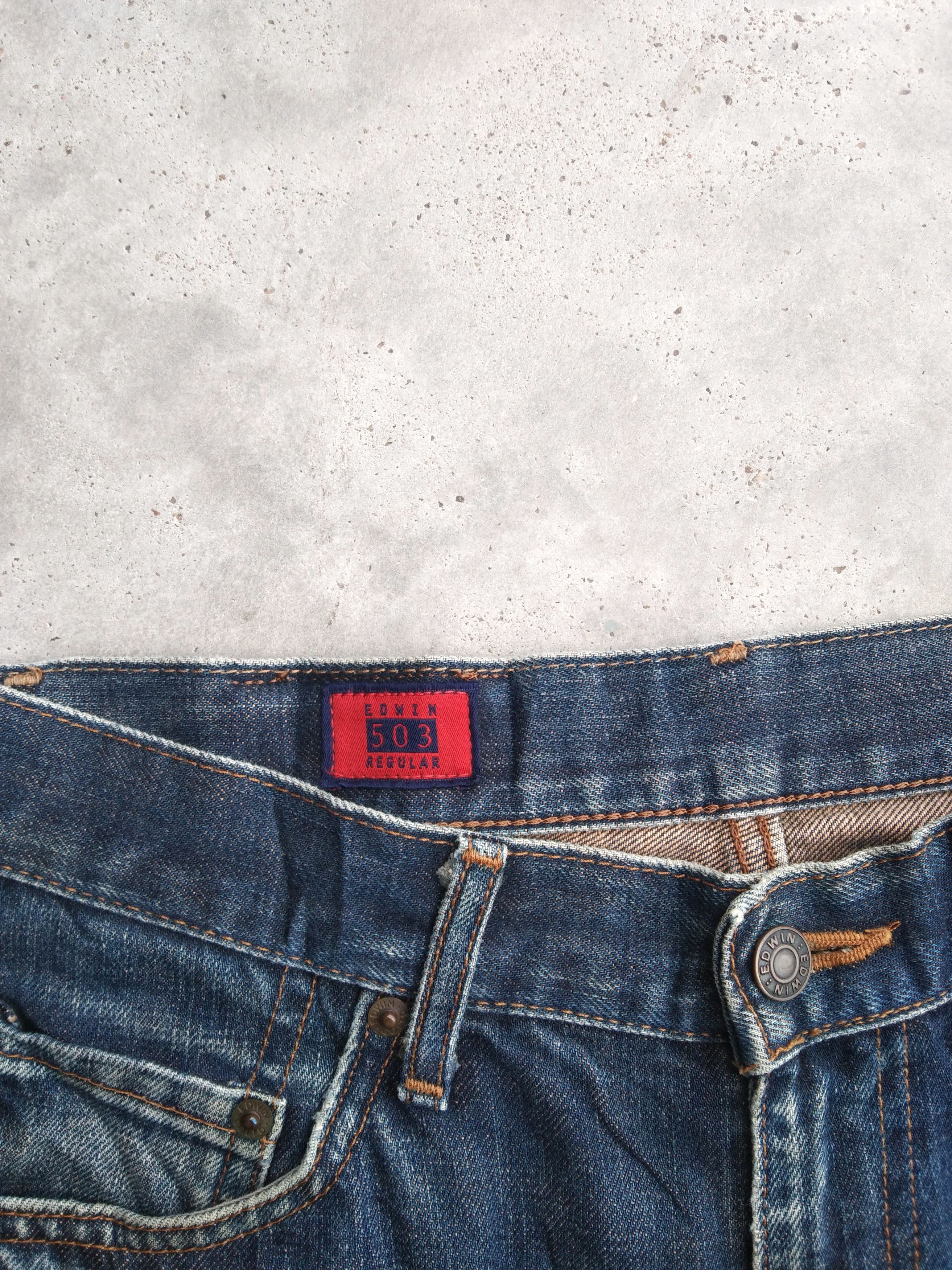 Japanese Brand Vintage Edwin Faded Blue Released Hem Distressed Jeans Size US 29 - 7 Thumbnail