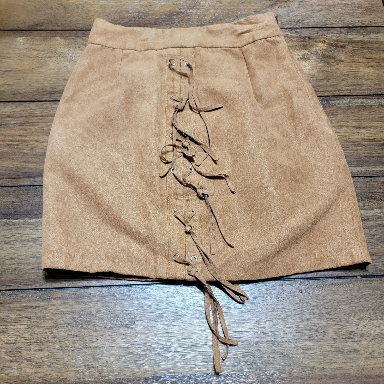 Other Charlotte Russe Faux Suede Mini Skirt w/ Side Fringe - Small Size 24" / US 00 / IT 34 - 5 Thumbnail