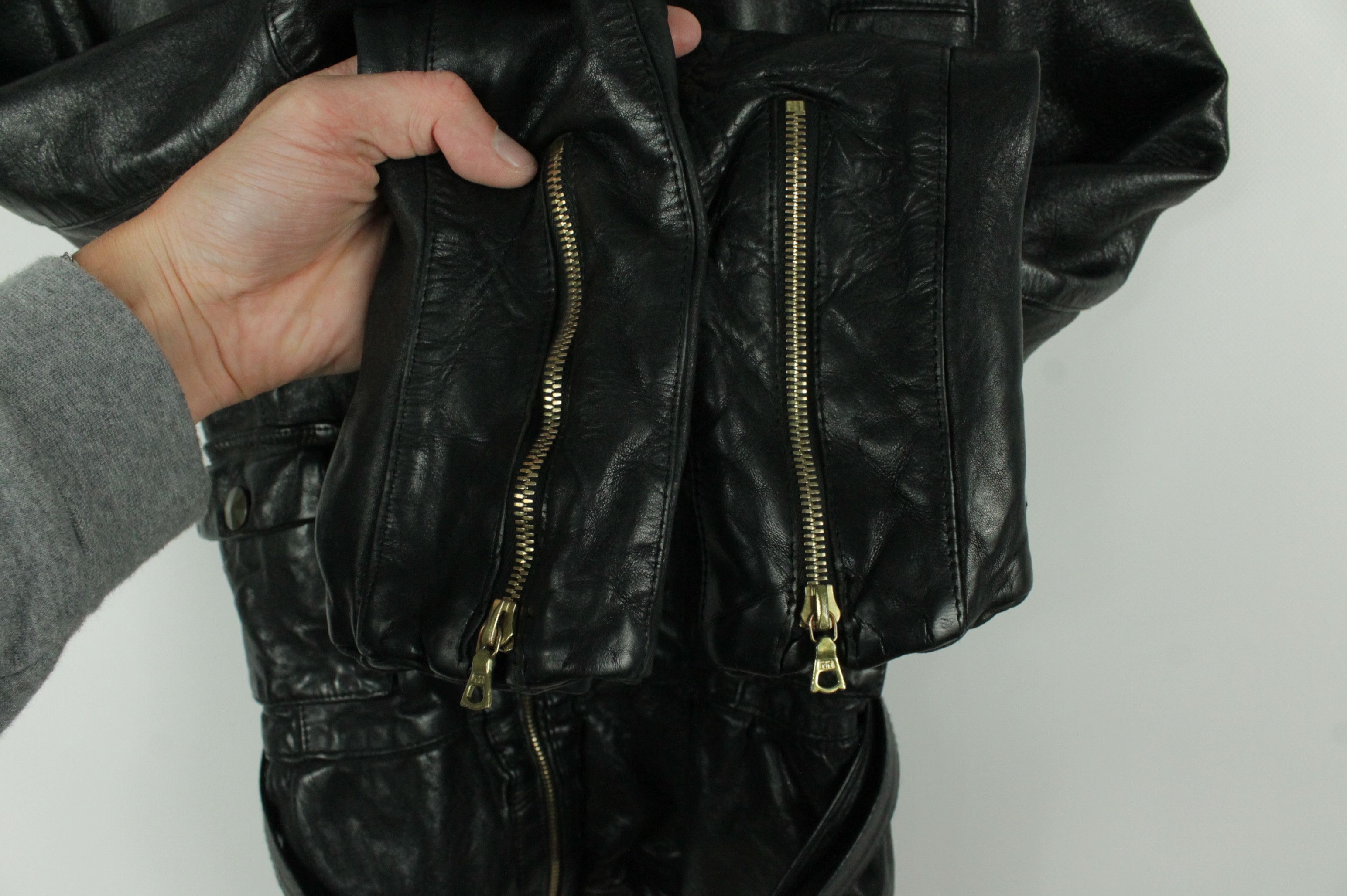 Golden Goose Golden Goose DB Black Leather Belted Jacket Women's Size S / US 4 / IT 40 - 6 Thumbnail