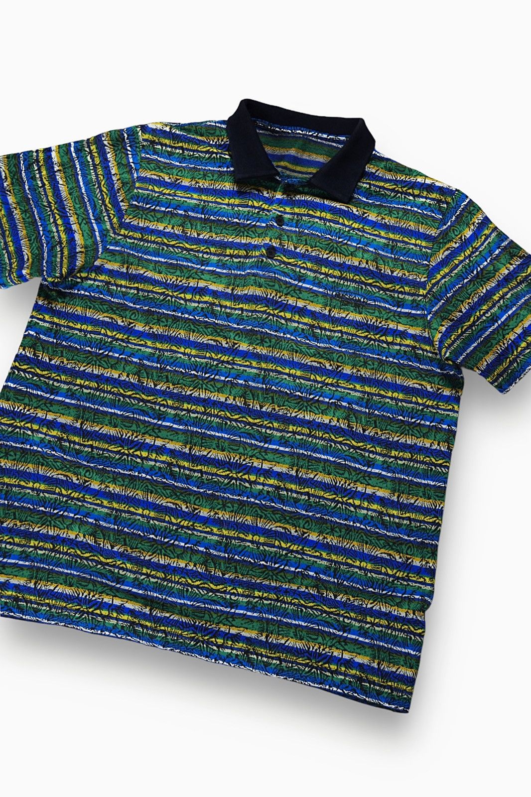 Missoni 90s Missoni Sport Knit Floral Striped Polo Shirt Size US L / EU 52-54 / 3 - 4 Thumbnail