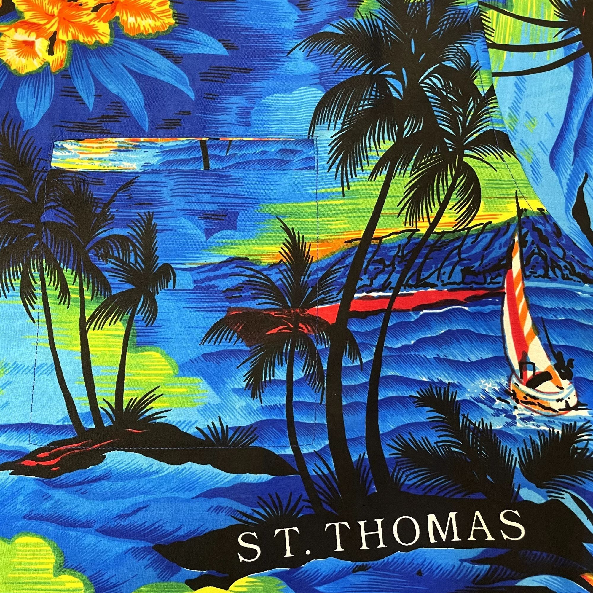 Unkwn 80’s HAWAIIAN St Thomas VIRGIN ISLANDS Tropical Beach Shirt Size US XXL / EU 58 / 5 - 6 Thumbnail