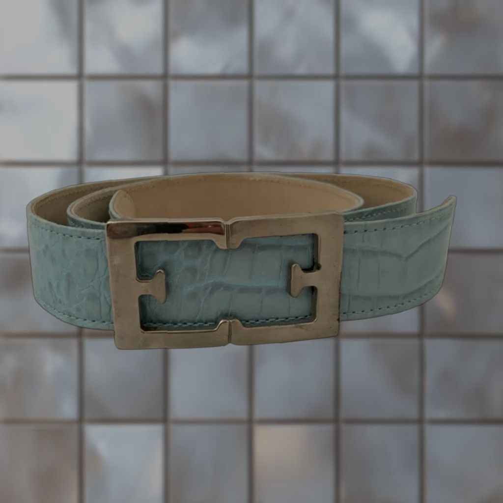 Escada Blue monogram belt Leather belt Escada Blue size S International in Leather  main image 2