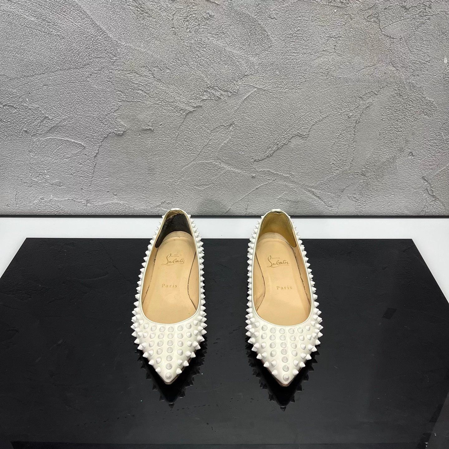 Christian Louboutin CL studded pointed toe flat 36.5 95 new Size US 5 / IT 35 - 2 Thumbnail