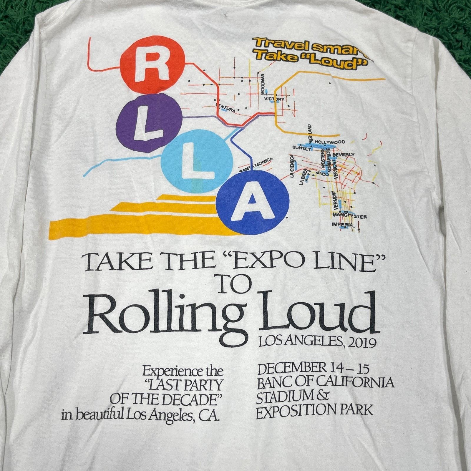Stussy Rolling Loud 2019 Expo Line Map LS White Tee Shirt Small S Size US S / EU 44-46 / 1 - 3 Thumbnail