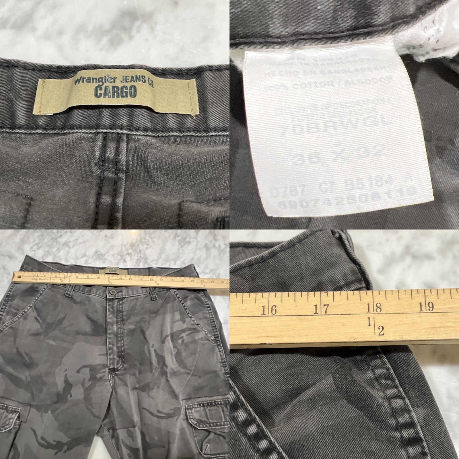 Wrangler Wrangler Jeans Cargo Camo Men 36x32 Faded Gray 70BRWGL Cotton Hunting Jeans Size US 36 / EU 52 - 9 Thumbnail