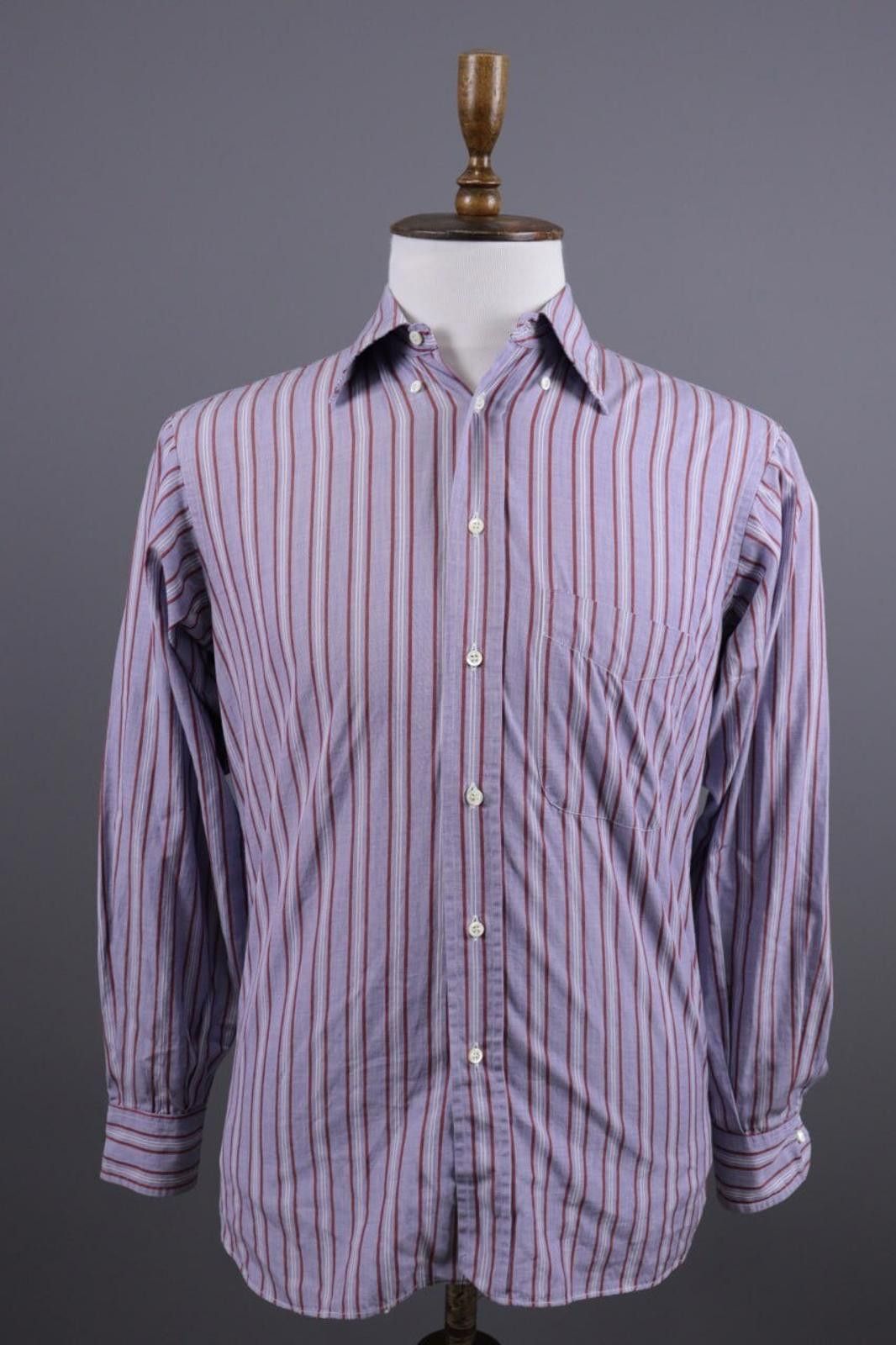 Givenchy Givenchy Gentelman Paris Blue Stripe Shirt Size 37 / 14 Size US M / EU 48-50 / 2 - 1 Thumbnail