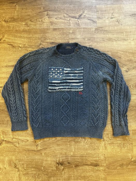 Polo Ralph Lauren Flag Knit Sweater in Blue