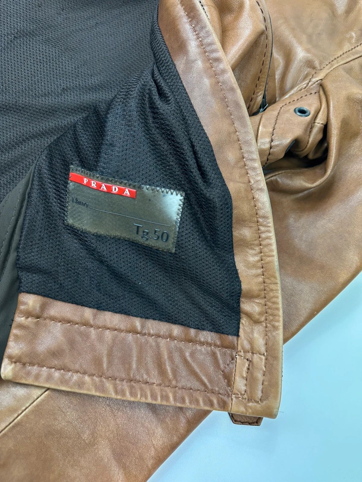 Prada Prada Sport 00’s Sample Brown Leather Jacket CowBoy Size US M / EU 48-50 / 2 - 13 Thumbnail