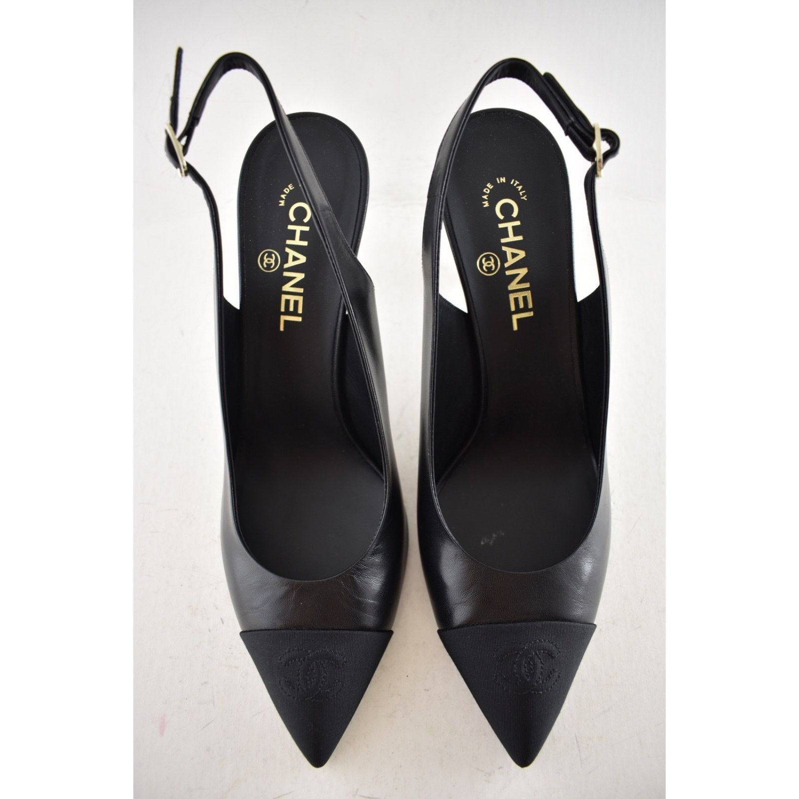 Chanel Chanel 24A Black Leather CC Logo Slingback Pump Size 42 Size US 12 / IT 42 - 9 Thumbnail
