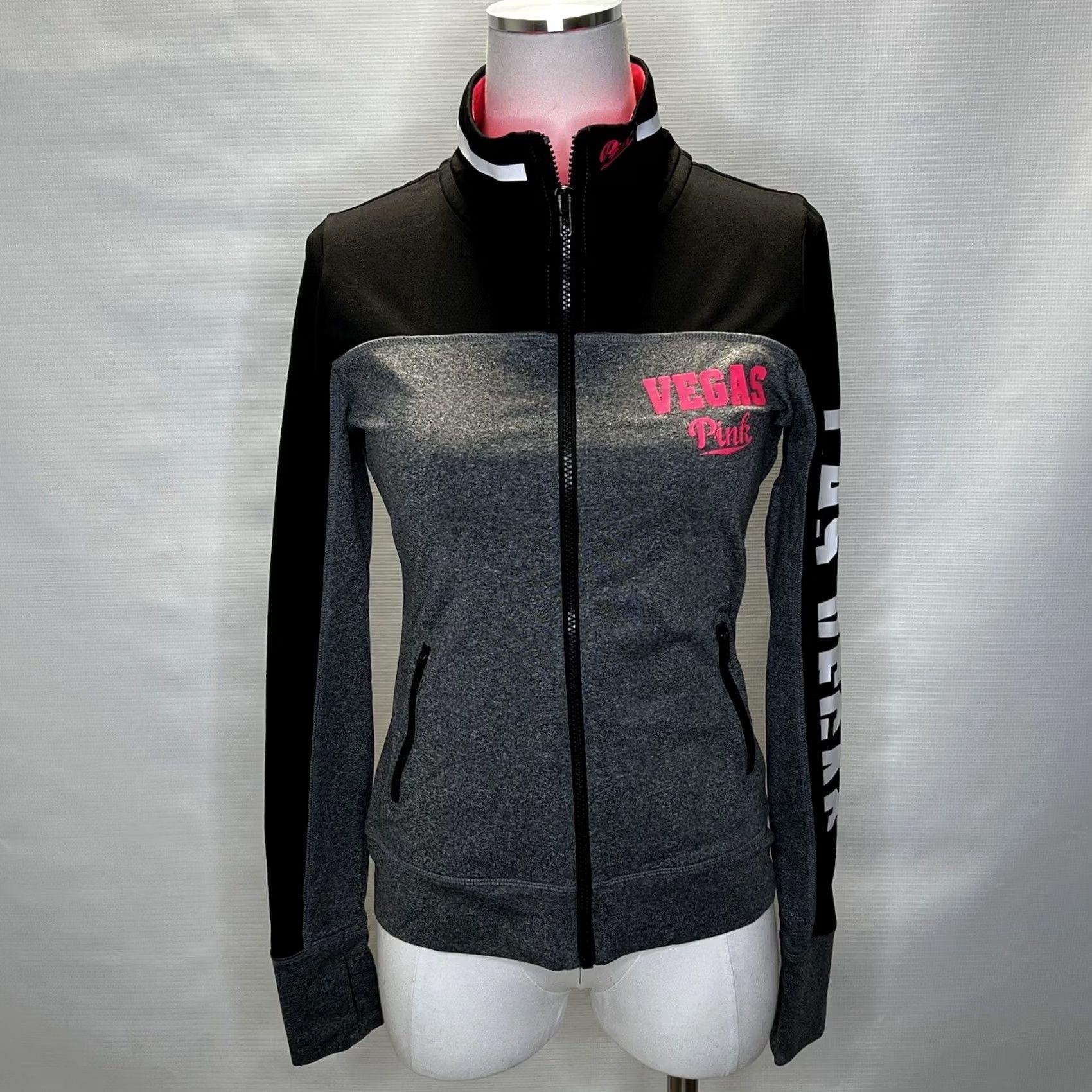 Victoria's Secret VINTAGE Victoria's Secret Pink 1/4 Zip Pullover Athletic Reflective Black XS Mock Neck Long Sleeve Shirt Womens Size XS / US 0-2 / IT 36-38 - 3 Thumbnail