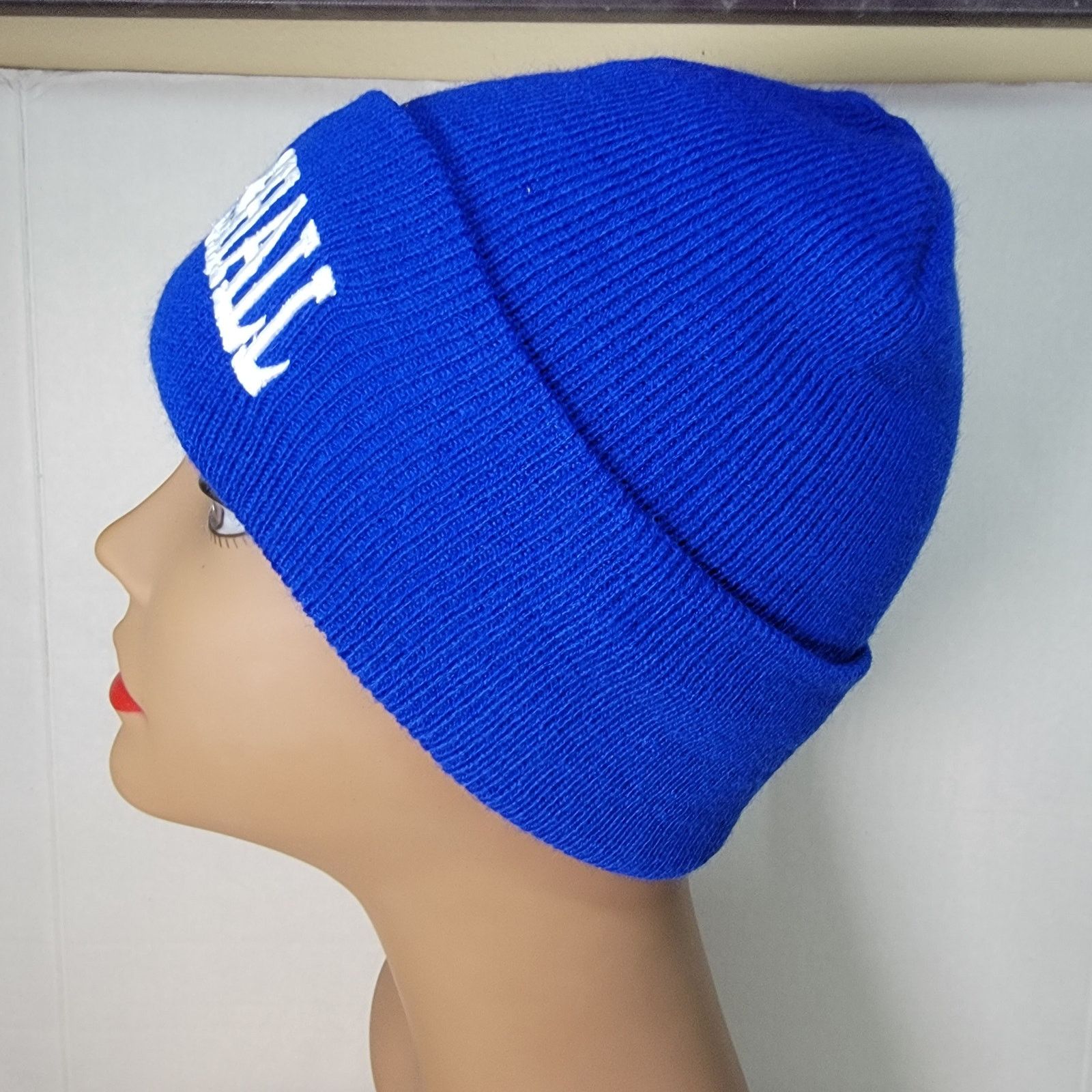 Other Blue Knit Embroidered "US Marshall" Beanie - OS Size ONE SIZE - 2 Thumbnail