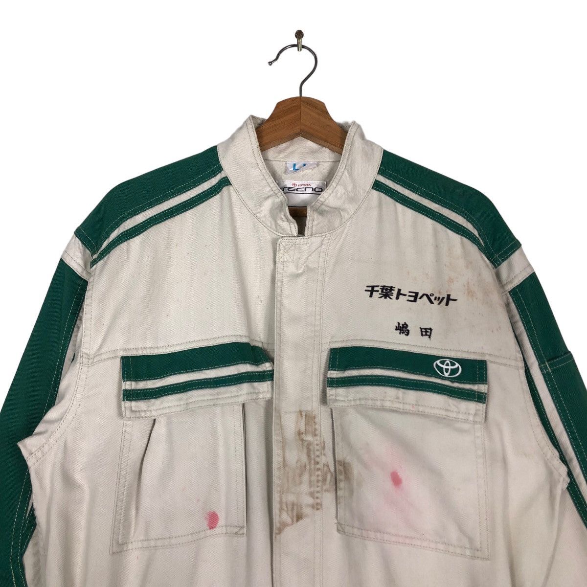 Japanese Brand 🔥90’s Vintage Coverall Work Toyota Tecno Spell Out Big Logo Size US 38 / EU 54 - 3 Thumbnail
