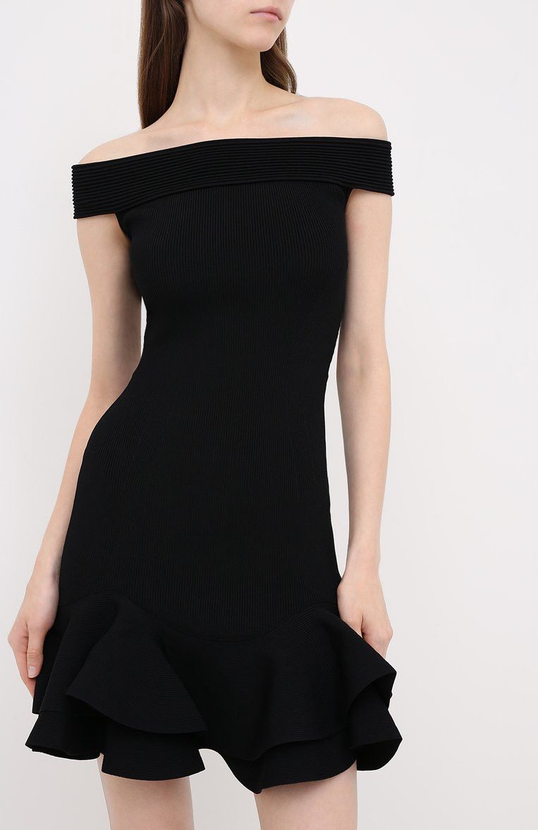 Alexander McQueen o1y0325 Sheath Mini Dress in Black Size M / US 6-8 / IT 42-44 - 2 Thumbnail