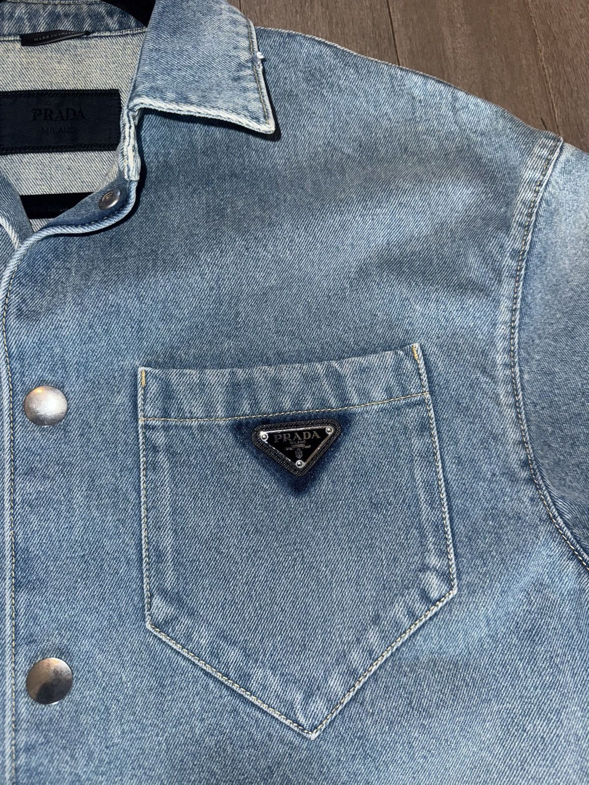 Prada Prada Denim Button-Down Shirt - Sz. M - 9/10 Condition Size US M / EU 48-50 / 2 - 2 Thumbnail