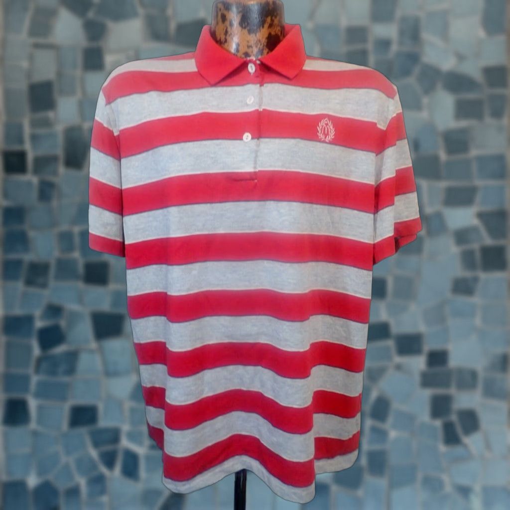Vintage Vintage McDonald's Brand McDonald's Crew Uniform Employee Polo Striped Rugby Shirt Womens 2XL Red Gray XXL 80s Size XXL / US 16-18 / IT 52-54 - 1 Thumbnail