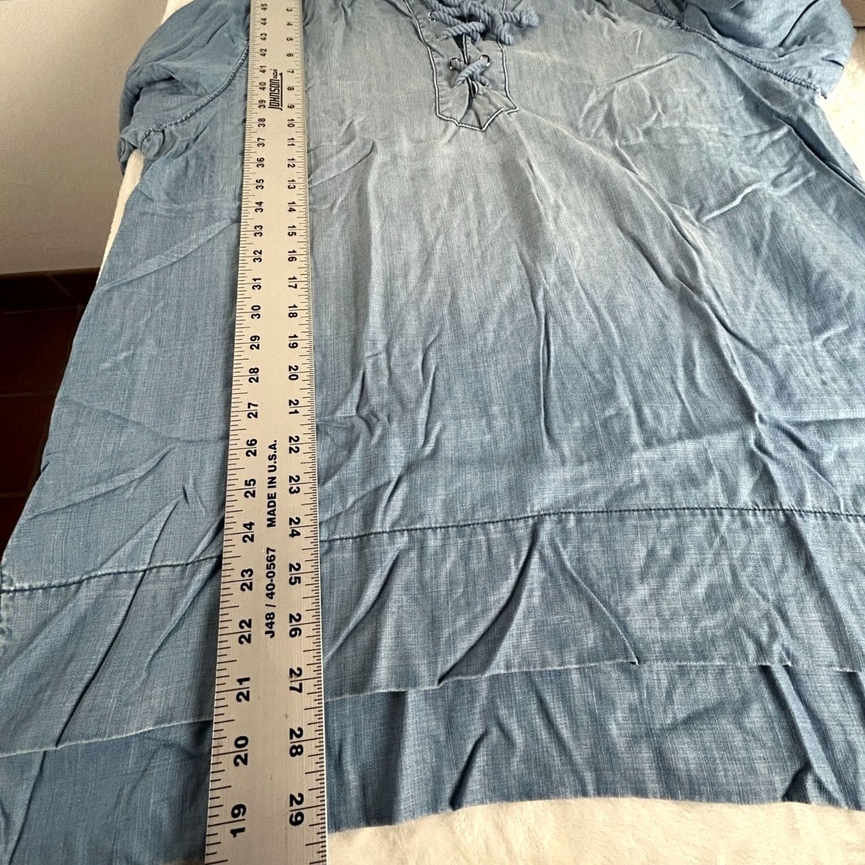 Vintage Zenergy by Chico'S Womens Lace-Up Front Tencel Denim Pullover Jacket Size 3 Size XS / US 0-2 / IT 36-38 - 8 Thumbnail