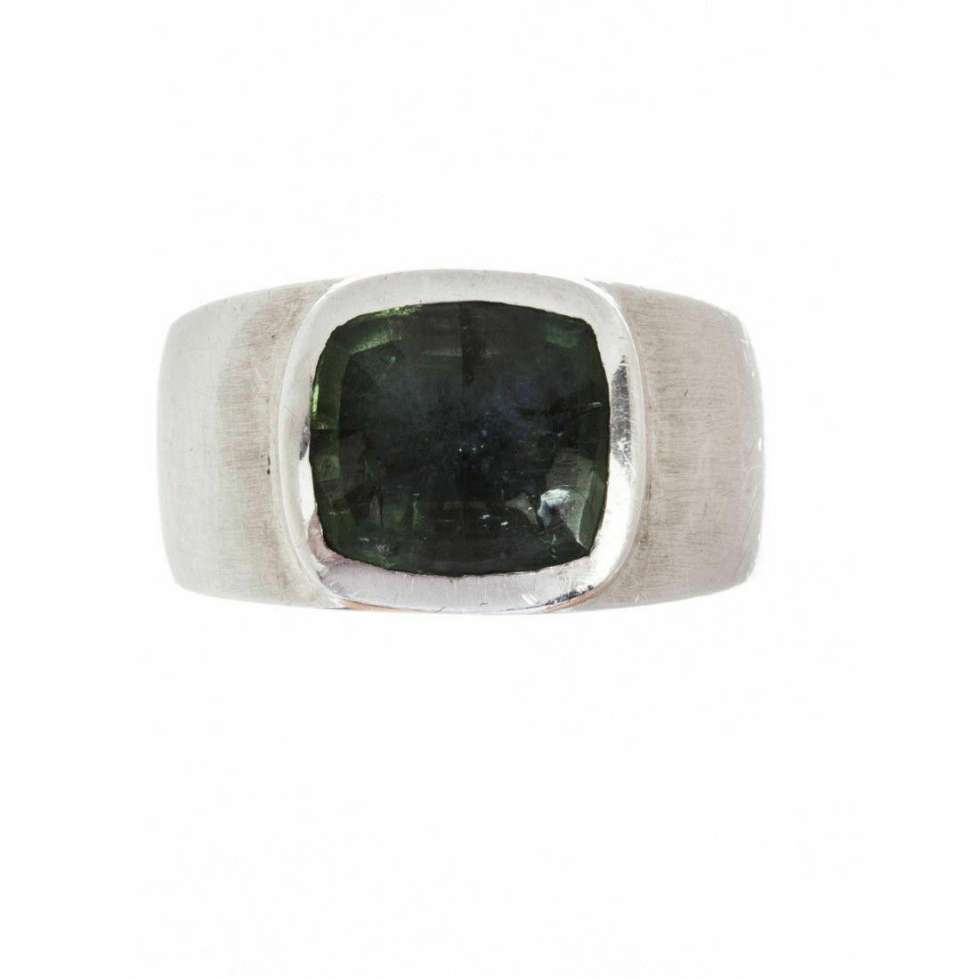 Handmade Handmade Sterling Silver Green Tourmaline Ring Size ONE SIZE - 2 Thumbnail