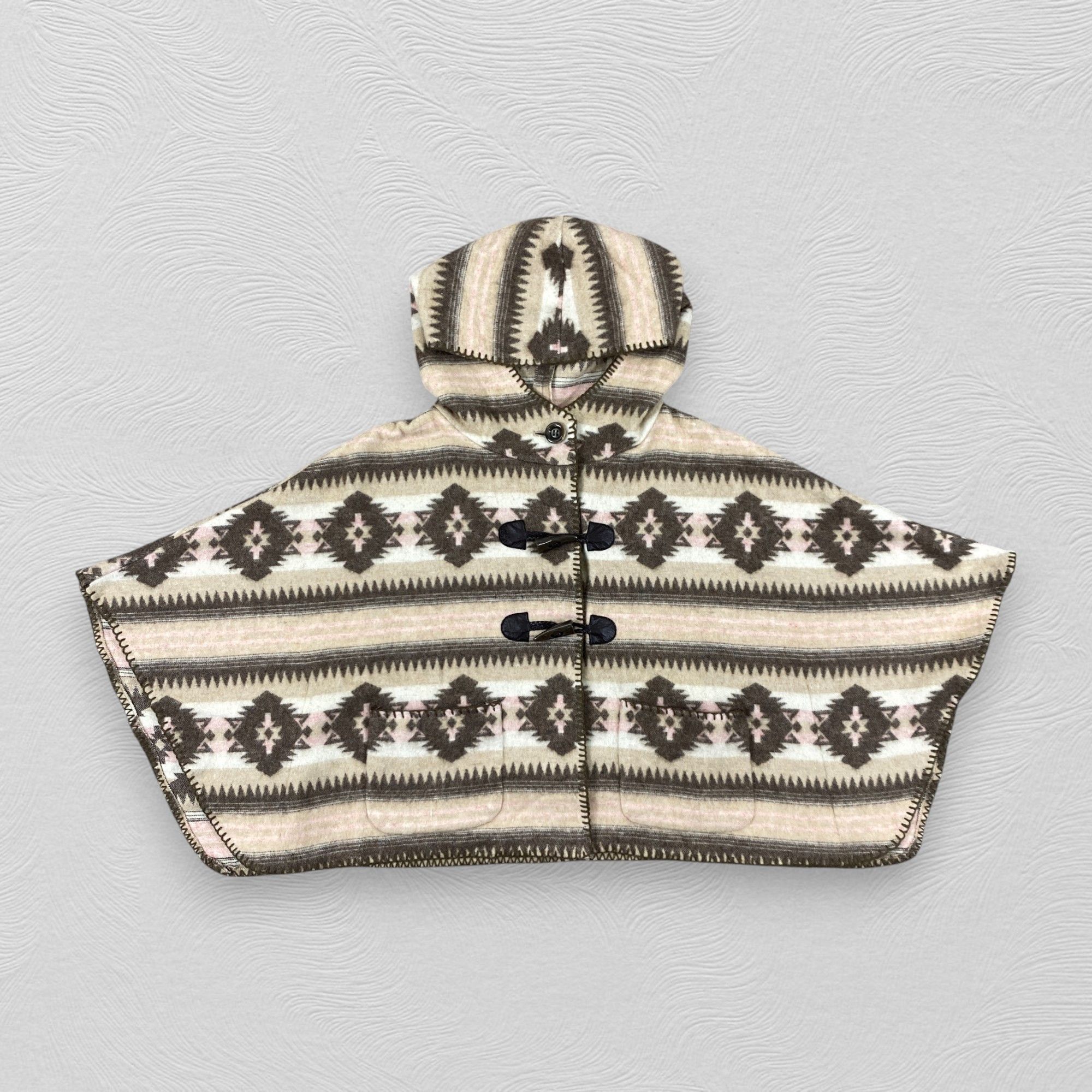 Vintage Japanese Style Winter Poncho Navajo Design - J257