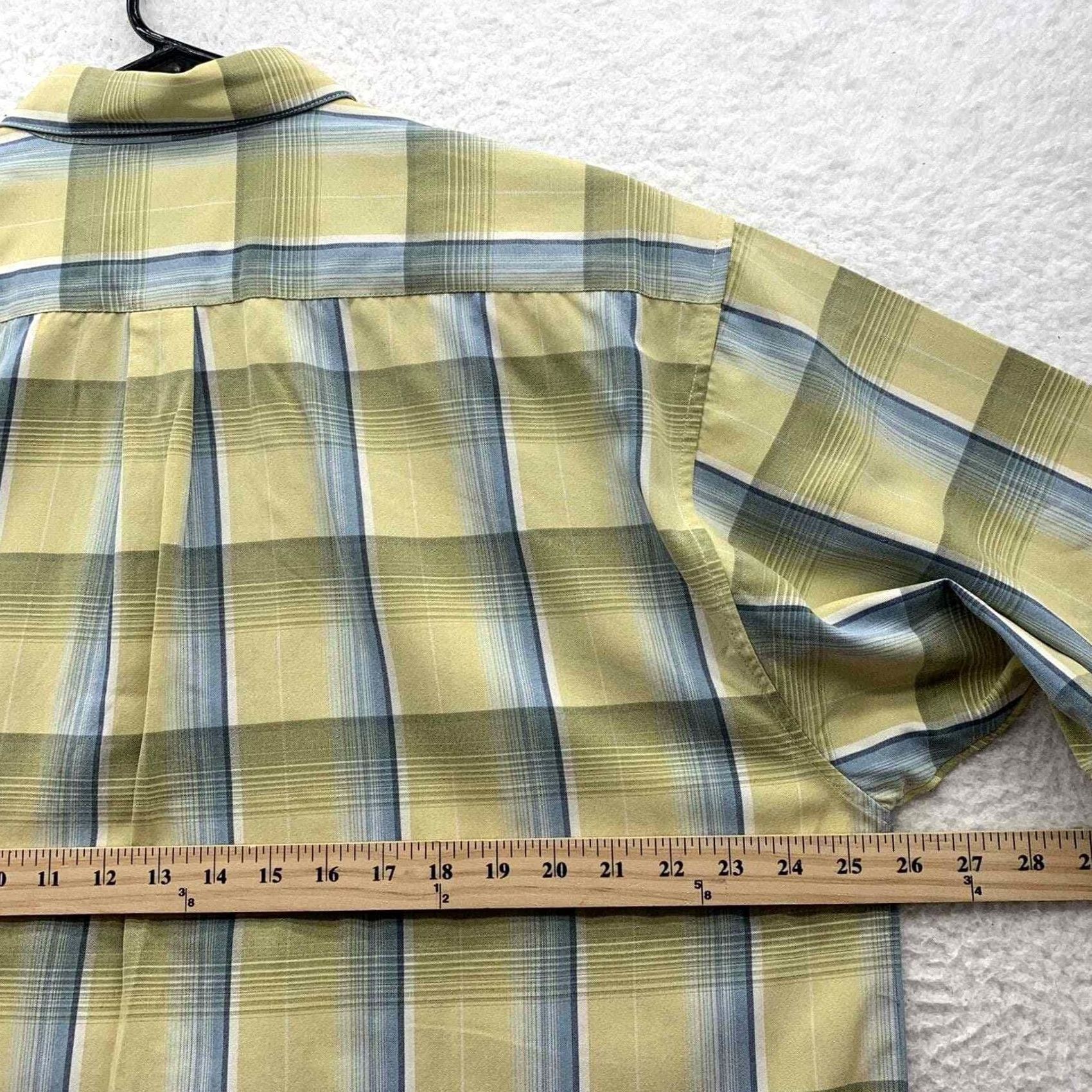Tommy Bahama Tommy Bahama Button Up Shirt Mens L Large Yellow Blue Plaid Casual Beach Hawaiian Preppy Dad Comfort Shirt Size US L / EU 52-54 / 3 - 7 Thumbnail
