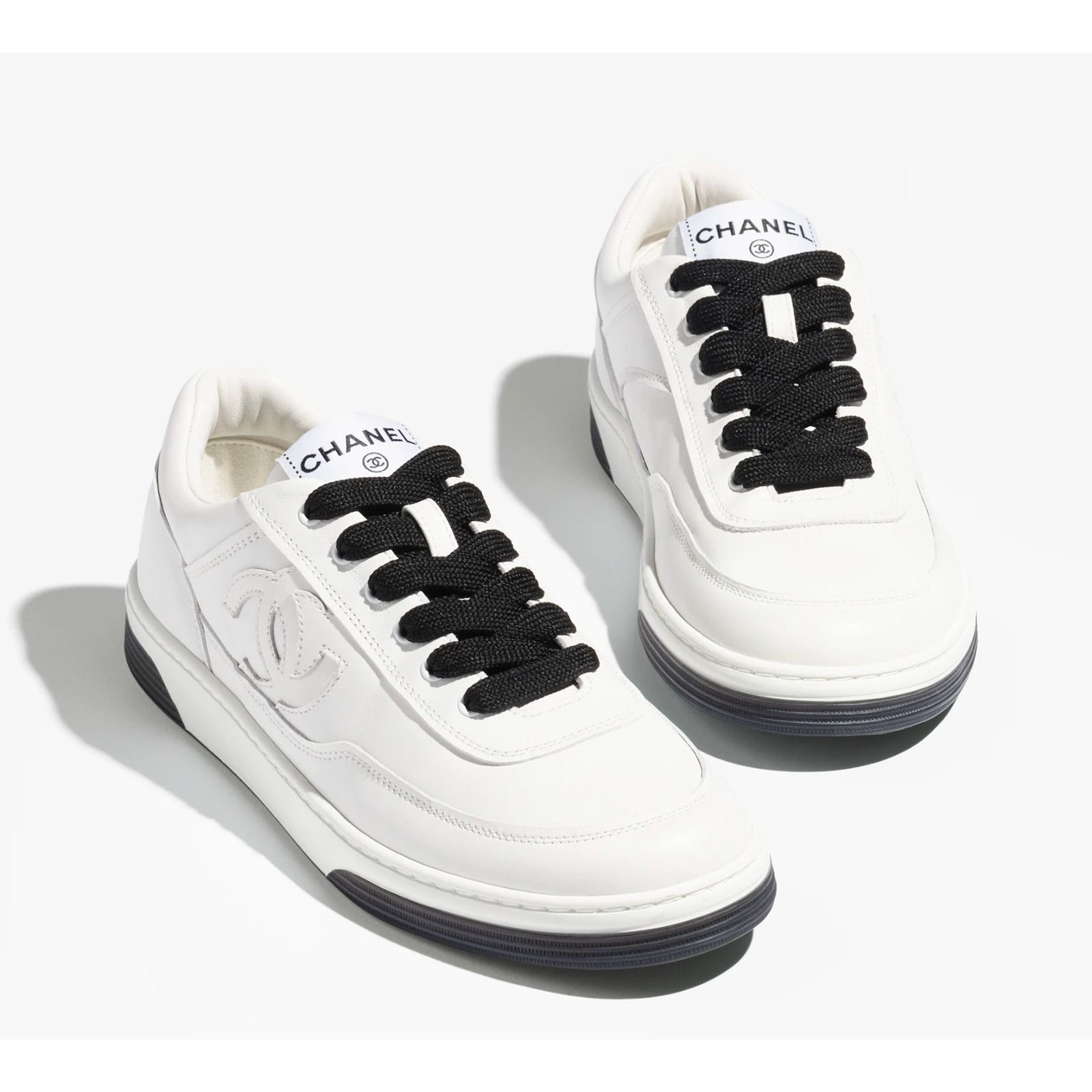 Chanel Chanel Leather CC Logo Flat Lace Up Runner Sneaker 42 Size US 12 / IT 42 - 3 Thumbnail